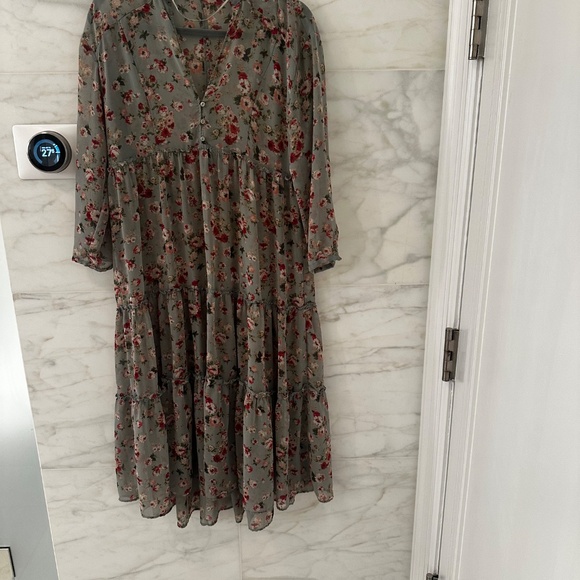 Zara Floral Maxi Dress with Lining - Picture 1 of 6